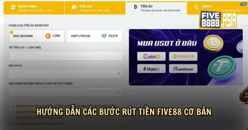 Rút tiền Five88